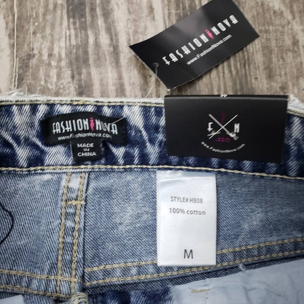 Distressed Light Blue Denim Shorts - Women - Picture 4 of 8